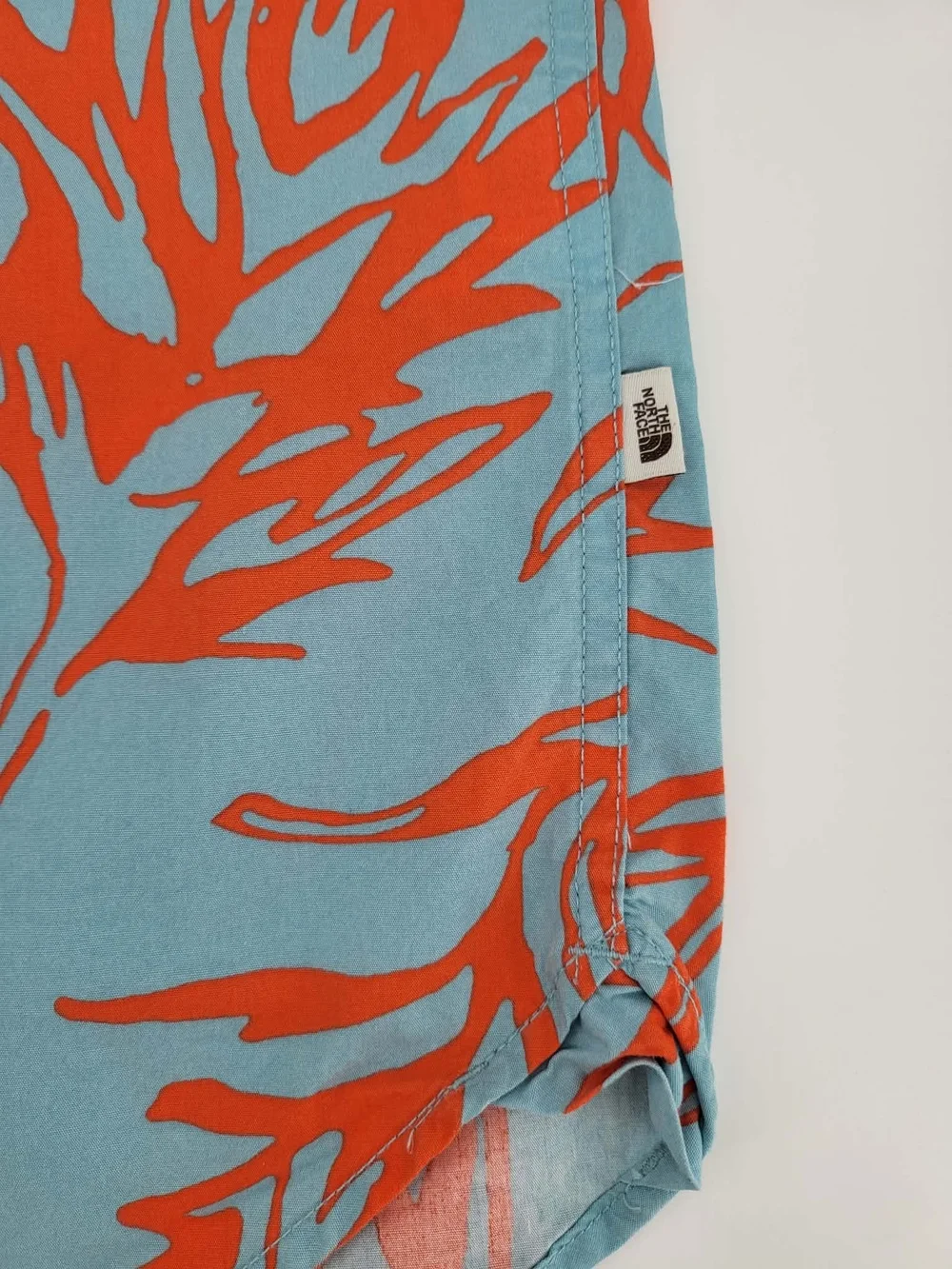 The North Face Men’s Short Sleeve Blue & Orange Floral Shirt